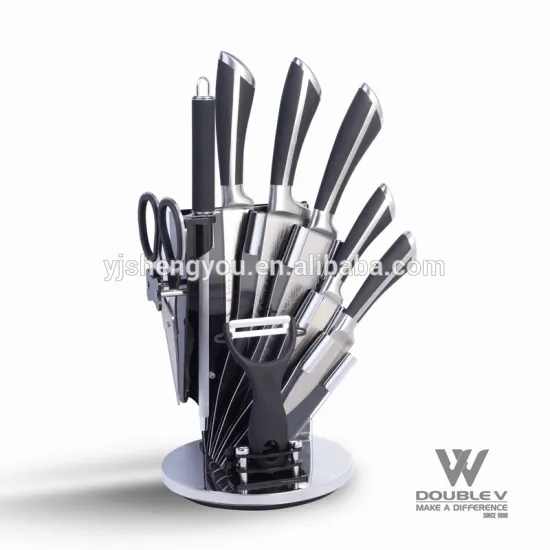 5pc steel head knife set with pom handle 3cr14 stainless steel