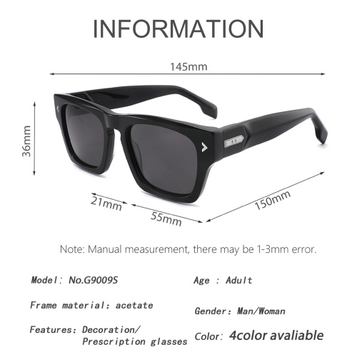 Arrow Accent Square Acetate Shades