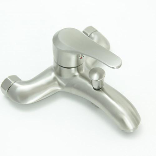 Double Handle Brushed Nickel SS Bathroom Shower Faucet