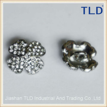 TLD metal flower rhinestone buttons