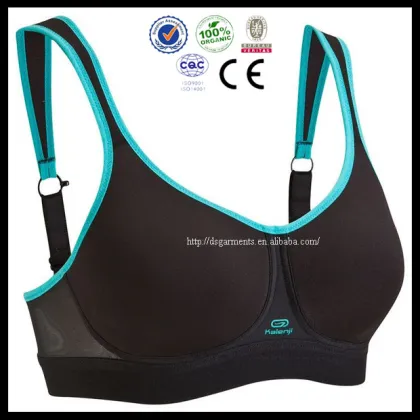 Womens Contrast Elastic Sport Bra/ Gym Bra/ Fitness Bra