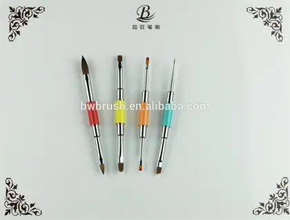 2015 newest metal handle duo side nail brush