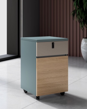 Wooden Under Desk Combination Lock Filing Cabinet