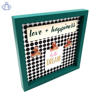 Framed wood Clip Photo Holder Picture Display Frame