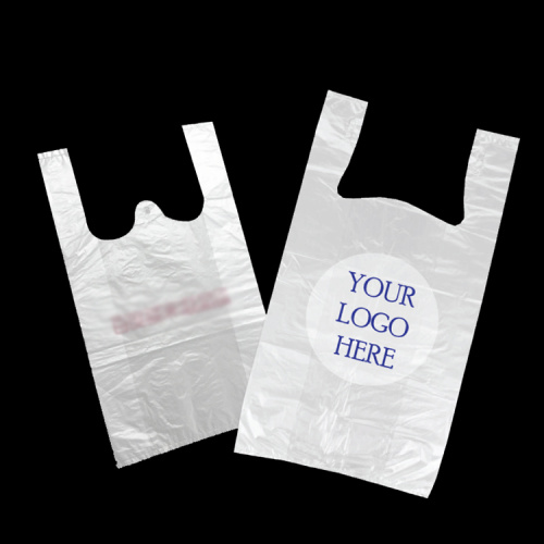 pe t-shirt bags customized print recyclable plastic grocery bags