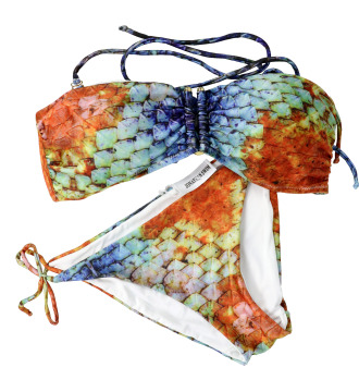 Printed Swimwear Set: String Bandeau Beach Bikini for Girls - In Stock