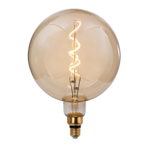 Amber filament light bulb retro