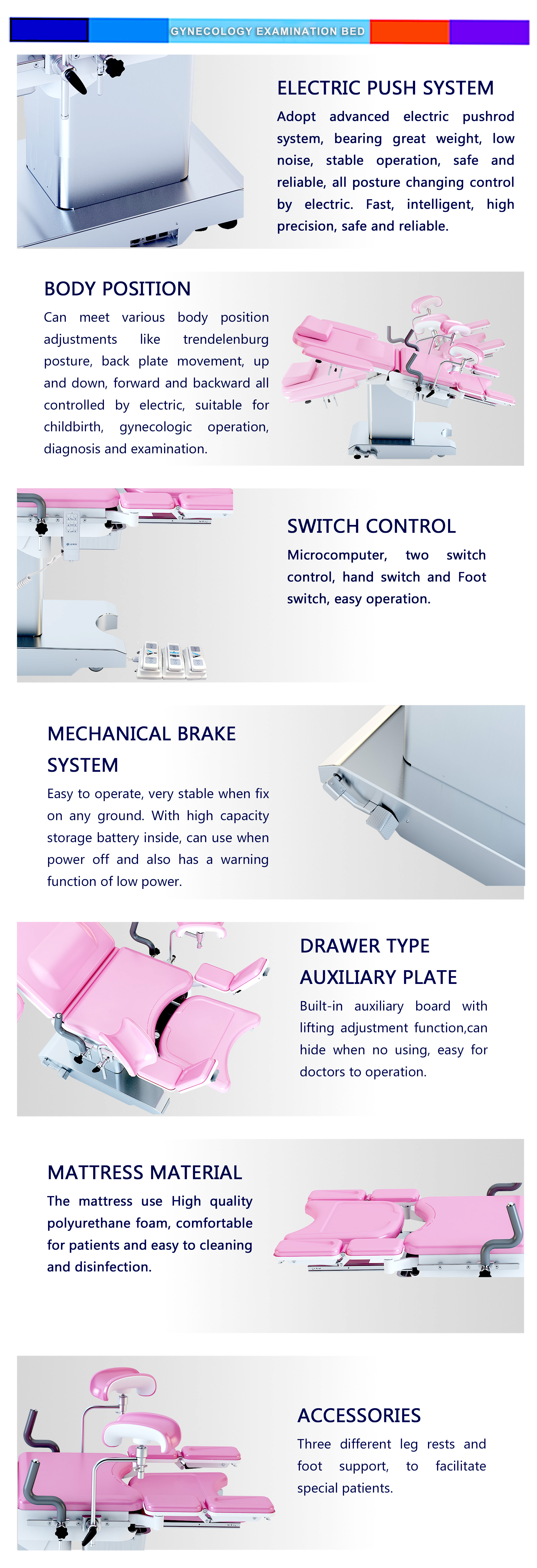 Gynecology examination bed