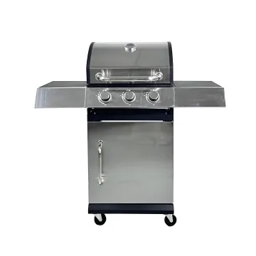 Manufacturer 3+1 Burners Outdoor Kitchen Trolley Propane BBQ Gas Grill Stainless Steel Grill