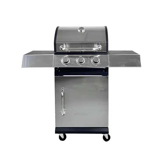 Manufacturer 3+1 Burners Outdoor Kitchen Trolley Propane BBQ Gas Grill Stainless Steel Grill