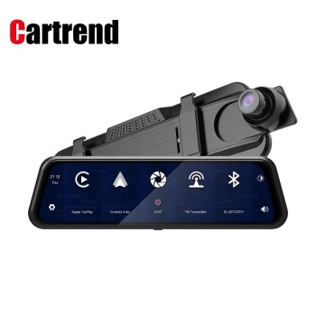 9.66 Inch 2K Front and Rear 1080P WiFi GPS Dash Cam with Dual Recording and CarPlay