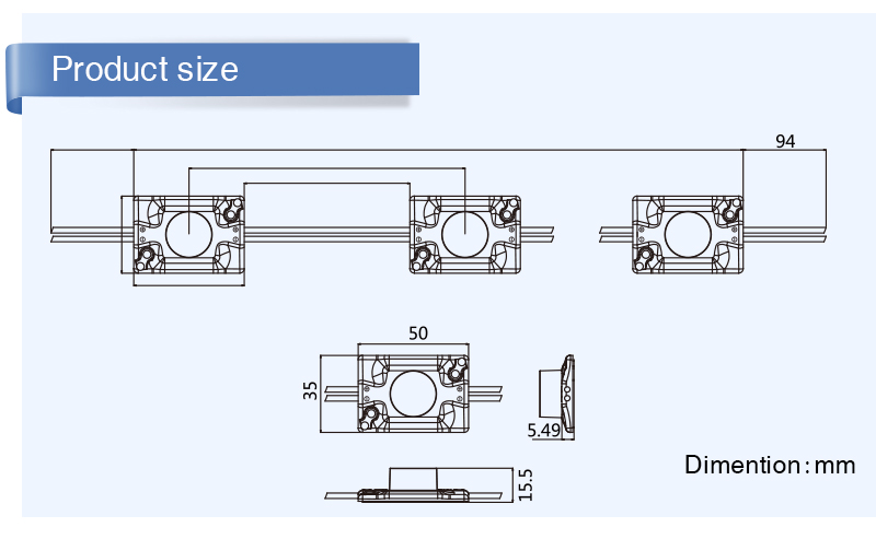 waterproof led side light module 