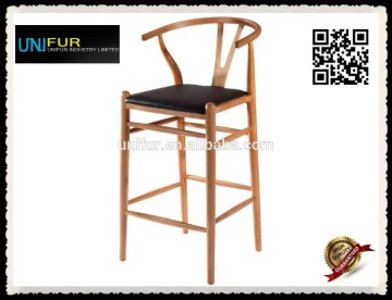 High wood modern bar chair with PU cushion