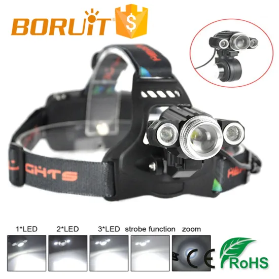 Boruit Most Powerful Zoomable Headlamp Head Torch Light 1000 lumen Bike Light
