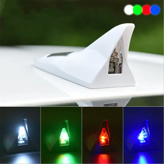 1Pcs 4 LED Light Imitated Car Radio Shark Fin Car Shark Antenna Radio FM Signal Design For All Cars Aerials Antenna Car Styling