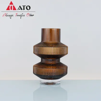 Modern table decoration brown glass flower vase set