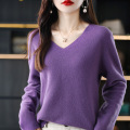 Fashion Simple Solid Color V-neck Reversible Sweater