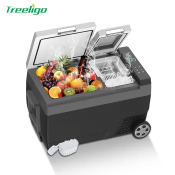 Portable 12V/24V Car Refrigerator: 42L/52L Top Freezer for Outdoor Camping
