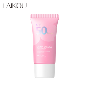 LAIKOU Private Label Sakura Waterproof Sun Block SPF 50PA 50g - Whitening Niacinamide Skin Care Korean Sunscreen