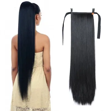 Private Label Straight Synthetic Hair Extensions Hair ponytail for Women Long Ponytails
