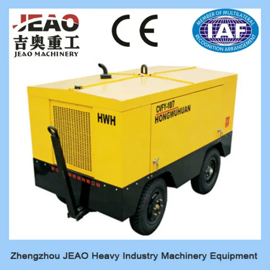 Large Industrial Piston Portable Diesel Air Compressor /Portable Diesel Air Compressor for Shotcrete Machine Cvfy-10/7