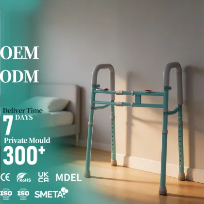 Stainless Steel Foldable Pediatric Walker in Tiffany Blue