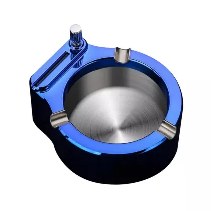 Retro Metal Ashtray with Ten Thousand Match Lighter - Smokeless Storage Holder
