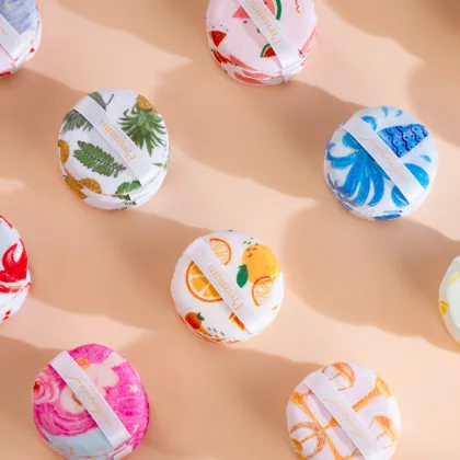 Fruit Printed Round Non-Latex Vegan Makeup Sponge