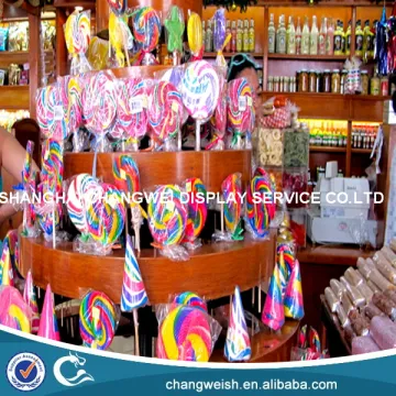 round multilayer lollipop display stand and display shelving