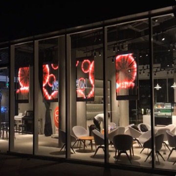 LED transparente para publicidad en interiores