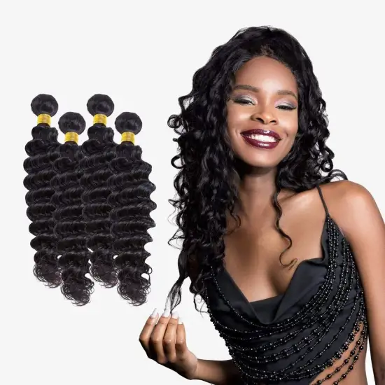 Wholesale Virgin Brazilian Human Hair Bundles Vendors Cuticle Aligned Hair 10A Raw Human Hair Weave Deep wave bundles