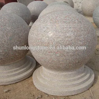 Light red Granite sphere ball,sphere stone ball,stone parking