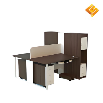 The desk comes with storage