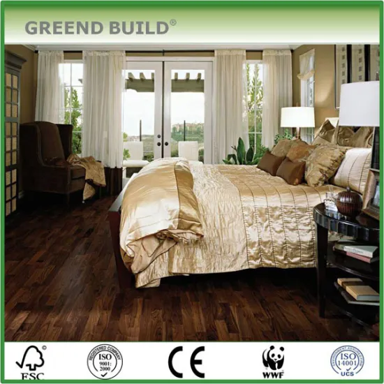 Bedroom grey wood floor