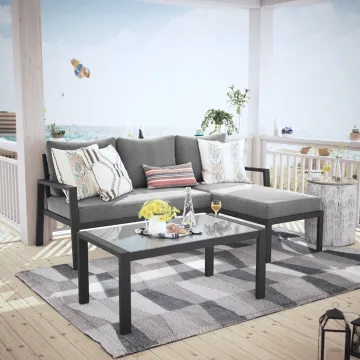 Aluminum Patio Furniture Sofa Set - Outdoor Metal Sofa Set