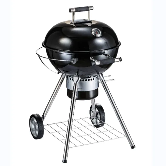 Outdoor Garden luxury black enamel apple shape four legs kettle  barbecue grills