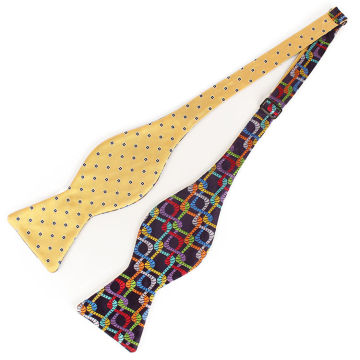 Wholesale New Design Dobby Pajarita Men's Self Tie Double Sided Silk Bow Ties from Chinese Manufacturers