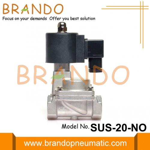 Elettrovalvola a solenoide in acciaio inossidabile normalmente aperta da 3/4&quot; 220VAC