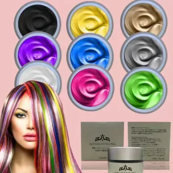 9 Colors Disposable Party Clay Hair Color Wax Pomade