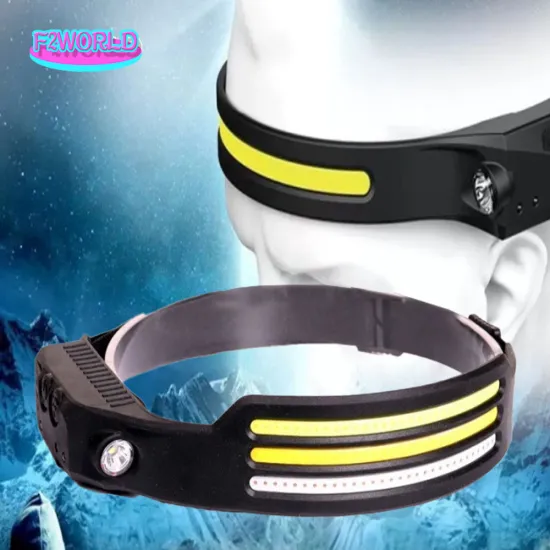 USB Rechargeable COB LED Head Lamp Flashlight with Sensor and Built-in Battery