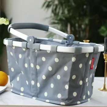 Exported to Germany Grey Dot High-end Aluminum Magnesium Alloy Waterproof Shopping Basket / Picnic Basket Storage Basket