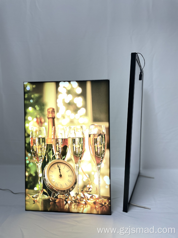 Slim Wall Mounted Textile Light Box of Restaurant