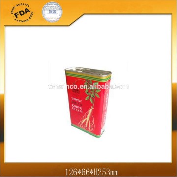 square ginseng tin can with sealed lid