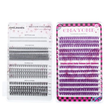 DIY Large Capacity False Eyelashes: Hot Eyelash Book with 30D+40D Segmented Clusters