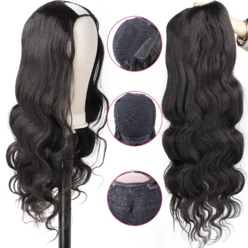 150% Density Black Woman Yaki Straight U Part Remy Hair Wig