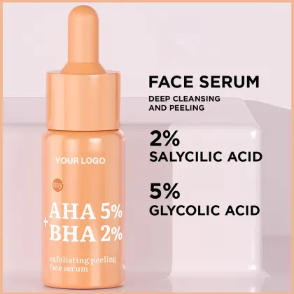 Ultimate Private Label Organic Facial Serum & Cream Set: AHA, BHA, Salicylic Acid for Acne Removal & Skin Rejuvenation