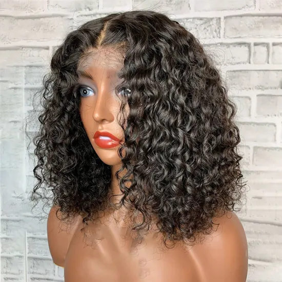 Bob Wig Raw Indian Virgin Human Hair Extension Hd Full Lace Frontal Wig For Black Women Deep Wave Natural Hair Lace Front Wig
