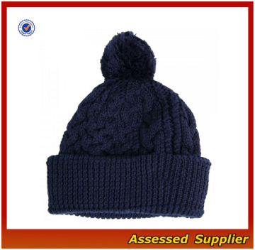 BBH006/ Custom pattern knitted bobble hat/ custom bobble hat