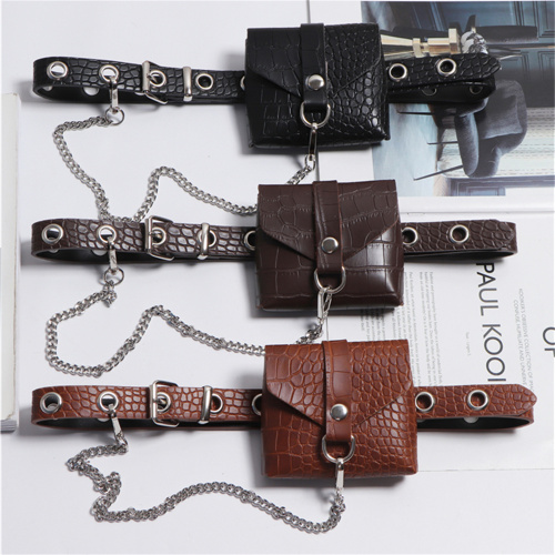 Crocodile Embossed Leather Mini Belt Bag