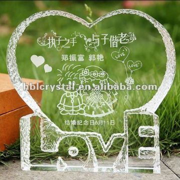 Cute crystal heart weedding gift